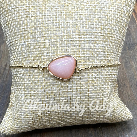 Fussy Peach moonstone dainty bracelet /minimalist/boho - Picture 1 of 9